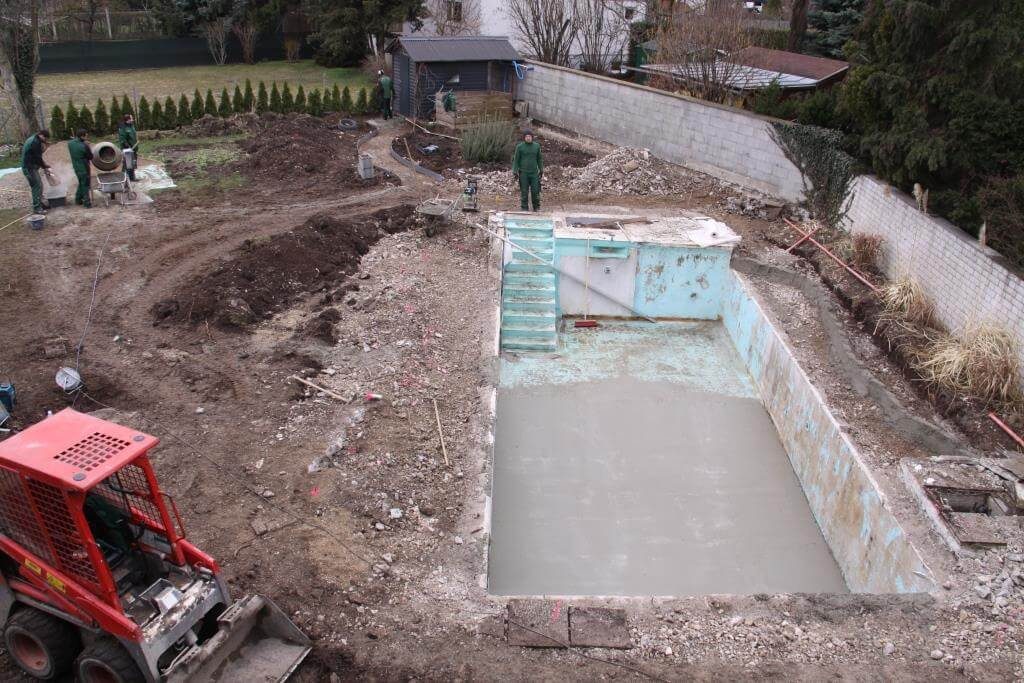 Unterbau Pool Hanglage